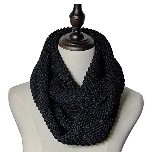 Warm Scarf for Winter Women & Men, Knit Wool Loop Infinity Scarves Thick & Chunky Neck Warmer For Cold Weather U-SY-WS7 - 6