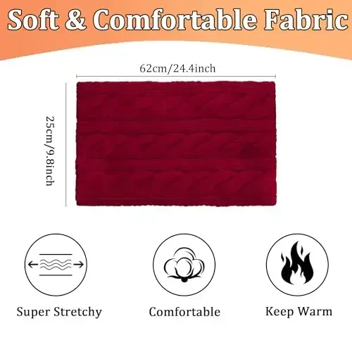 Warm Scarf for Winter Women & Men, Knit Wool Loop Infinity Scarves Thick & Chunky Neck Warmer For Cold Weather U-SY-WS7 - 3