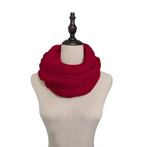 Warm Scarf for Winter Women & Men, Knit Wool Loop Infinity Scarves Thick & Chunky Neck Warmer For Cold Weather U-SY-WS7 - 4