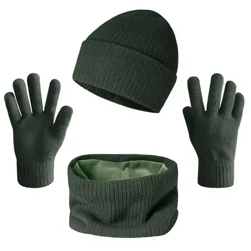 Warm Scarf for Winter Women & Men, Knit Wool Loop Infinity Scarves Thick & Chunky Neck Warmer For Cold Weather U-SY-WS7 - 1