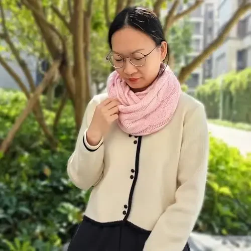 Warm Scarf for Winter Women & Men, Knit Wool Loop Infinity Scarves Thick & Chunky Neck Warmer For Cold Weather U-SY-WS7 - 4