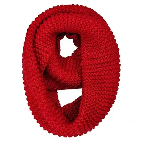 Warm Scarf for Winter Women & Men, Knit Wool Loop Infinity Scarves Thick & Chunky Neck Warmer For Cold Weather U-SY-WS7 