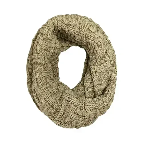 Warm Scarf for Winter Women & Men, Knit Wool Loop Infinity Scarves Thick & Chunky Neck Warmer For Cold Weather U-SY-WS7 - 1