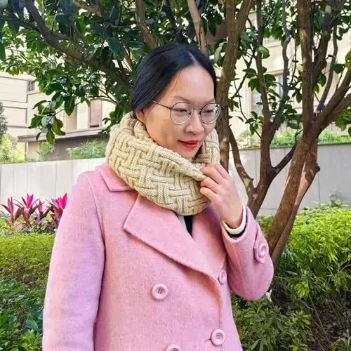 Warm Scarf for Winter Women & Men, Knit Wool Loop Infinity Scarves Thick & Chunky Neck Warmer For Cold Weather U-SY-WS7 - 5