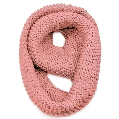 Warm Scarf for Winter Women & Men, Knit Wool Loop Infinity Scarves Thick & Chunky Neck Warmer For Cold Weather U-SY-WS7 
