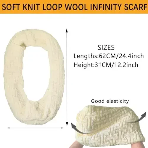 Warm Scarf for Winter Women & Men, Knit Wool Loop Infinity Scarves Thick & Chunky Neck Warmer For Cold Weather U-SY-WS7 - WARM (1)