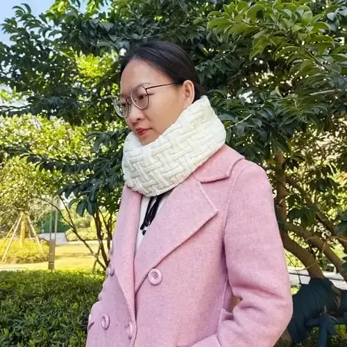 Warm Scarf for Winter Women & Men, Knit Wool Loop Infinity Scarves Thick & Chunky Neck Warmer For Cold Weather U-SY-WS7 - 5