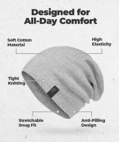 Warm Slouchy Beanie Hat - Deliciously Soft Daily Beanie in Fine Knit - 4