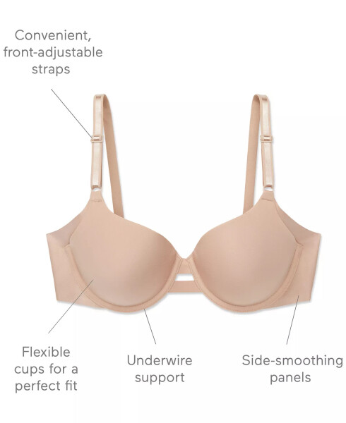 Warners® No Side Effects® Underarm-Smoothing Comfort Underwire Lightly Lined T-Shirt Bra 1356 Toasted Almond (Nude 4) - 3