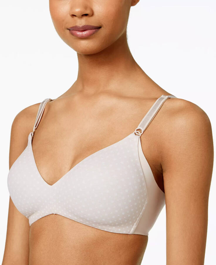 Warners® No Side Effects® Underarm-Smoothing Comfort Wireless Lightly Lined T-Shirt Bra 1056 Blush Dot (Nude 5) - 1