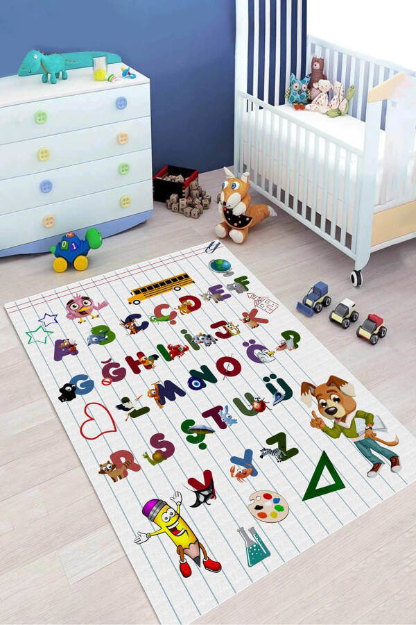 Washable Anti-Allergic Non-Slip Digital Print Children's Rug Kids Room Baby Room - 5