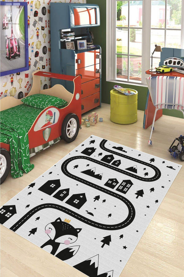 Washable Anti-Allergic Non-Slip Digital Print Children's Rug Kids Room Baby Room - 5