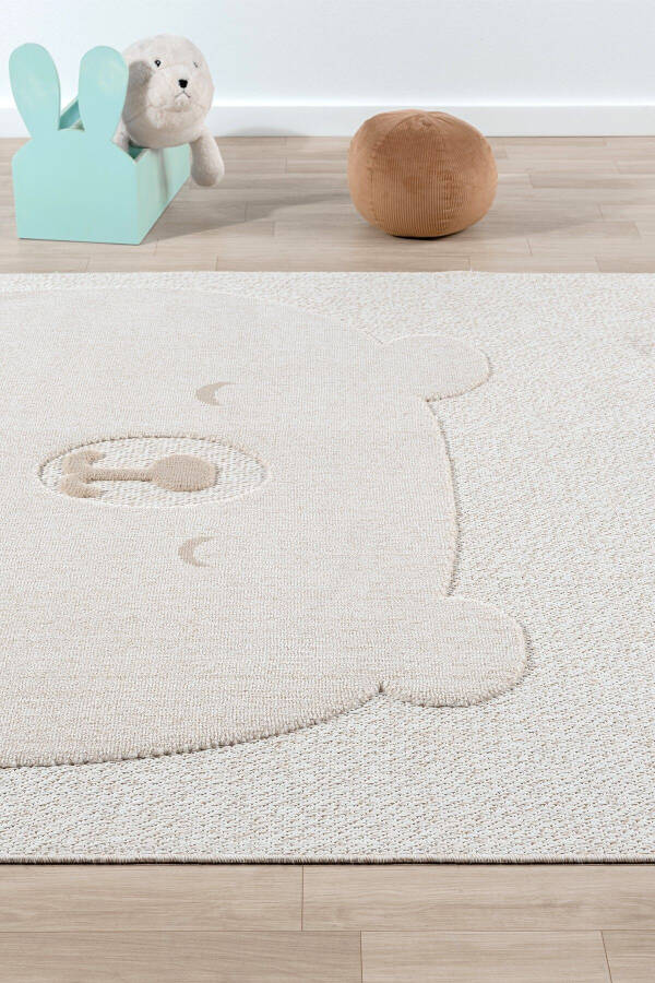 Washable Bear Baby Nursery Rug Patterned Stain Resistant Antibacterial Antiallergic AYAZ 04 - 12