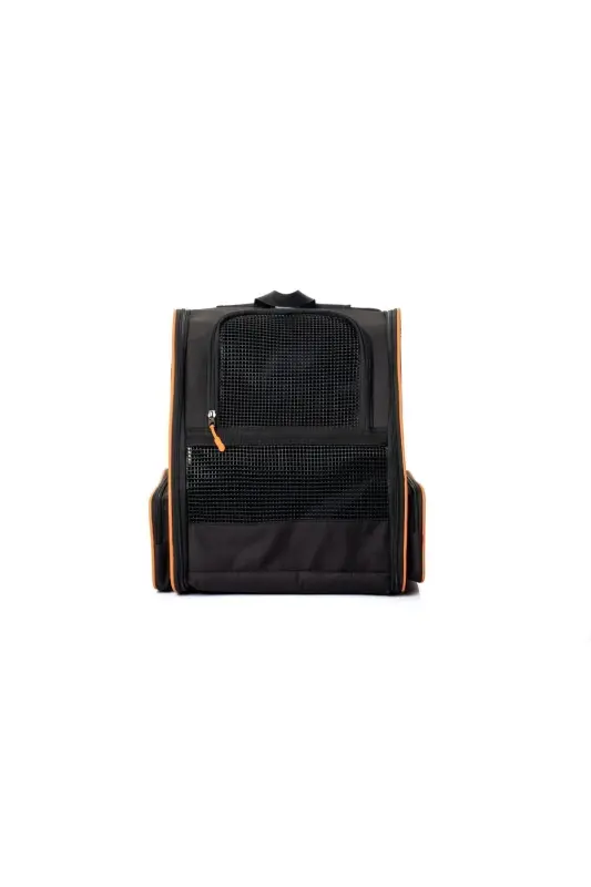 WASHABLE CAT AND DOG BAG PLASTIC MESH PYRAMID MODEL-Black - 1