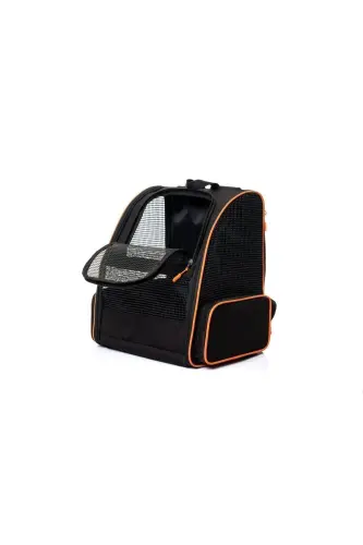 WASHABLE CAT AND DOG BAG PLASTIC MESH PYRAMID MODEL-Black - 3