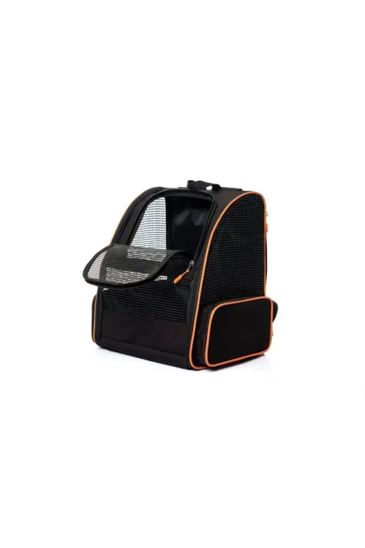 WASHABLE CAT AND DOG BAG PLASTIC MESH PYRAMID MODEL-Black - 3