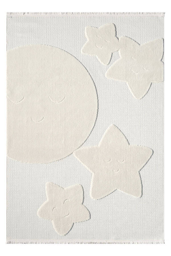 Washable Cloud-Shaped Baby Nursery Rug Patterned Stain-Resistant Antibacterial Anti-Allergic AYAZ 09 - 1