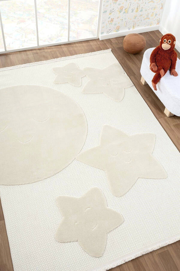 Washable Cloud-Shaped Baby Nursery Rug Patterned Stain-Resistant Antibacterial Anti-Allergic AYAZ 09 - 2