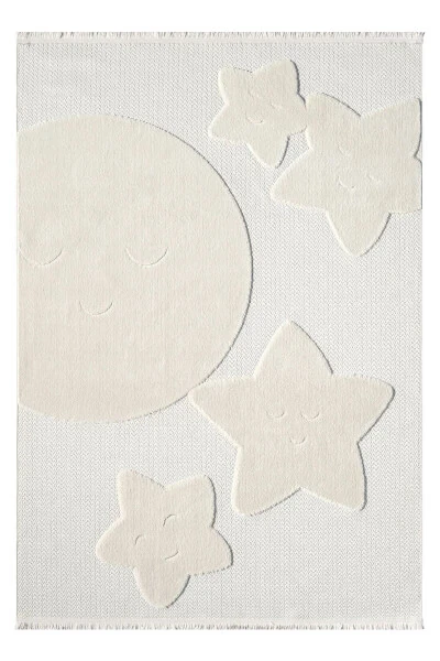 Washable Cloud-Shaped Baby Nursery Rug Patterned Stain-Resistant Antibacterial Anti-Allergic AYAZ 09 - Eliz Home