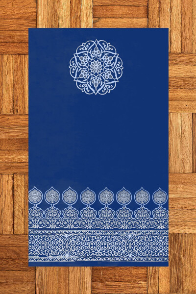 Washable Digital Printed Motif Prayer Rug 70x130, SECCADE-44-BLUE - 1