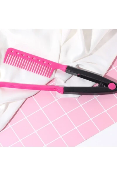 Washable Foldable Hair Straightening Comb Barber Brush Comb Hair Styler - 4