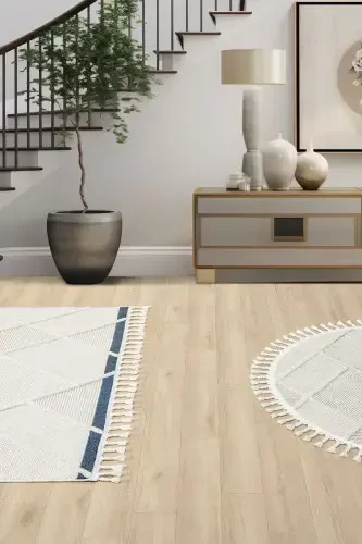 Washable Fringed Round Woven Rug Runner Entryway Living Room Lounge Kitchen Carpet ROUND-Cream 1 - 3