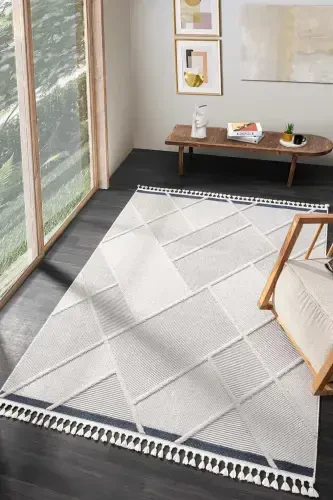 Washable Modern Fringe Woven Rug Runner Hallway Living Room Lounge Kitchen Rug - 4