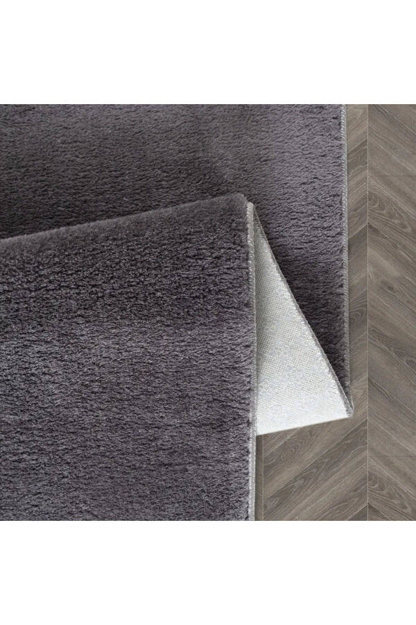 Washable Non-Slip Base Plush Bath Mat Set of Three Anthracite Mt - 2