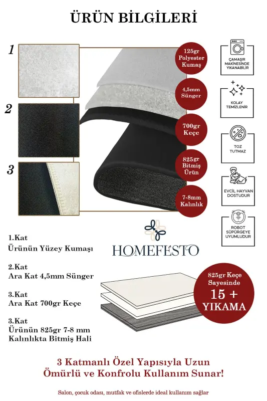 Washable Non-Slip Thin Carpet (Outdoor) - 5