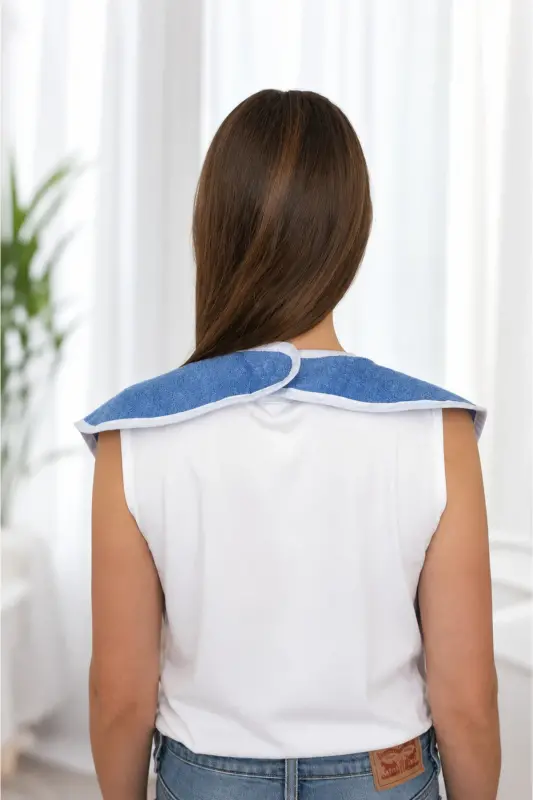 Washable Patient Meal/Food Bib Adult Velcro-pocketed 1 Piece - 6