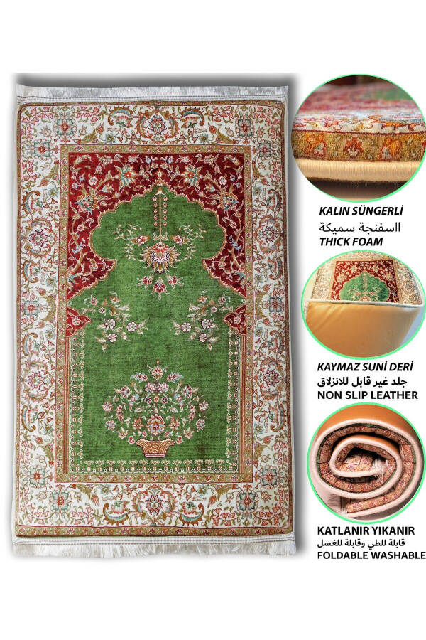 Washable, soft and foldable prayer rug. Perfect for dowry or as a gift. (70x120cm) - 8