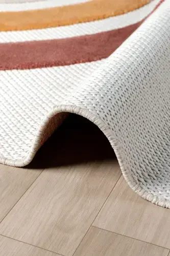 Washable Woven Base Baby Children's Room Rug Stain Resistant Antibacterial Antiallergic AYAZ 11-CREAM - 3