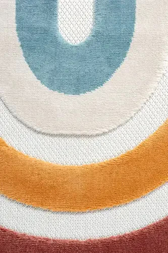 Washable Woven Base Baby Children's Room Rug Stain Resistant Antibacterial Antiallergic AYAZ 11-CREAM - 6