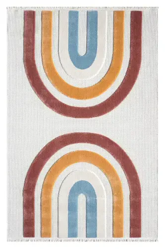 Washable Woven Base Baby Children's Room Rug Stain Resistant Antibacterial Antiallergic AYAZ 11-CREAM - 7