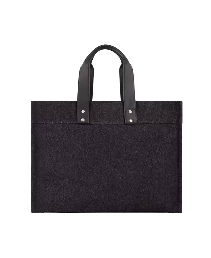 Washed Black Denim Extra Large Tote Bag Black - 3