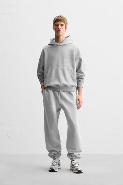 Washed Boxy Fit Sweatshirt - Anthracite Grey - 1