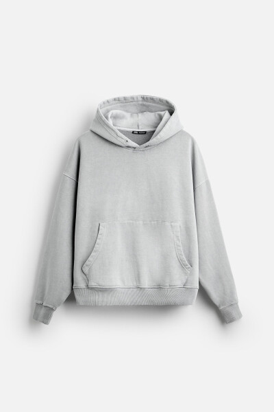 Washed Boxy Fit Sweatshirt - Anthracite Grey - 6