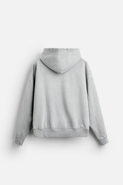 Washed Boxy Fit Sweatshirt - Anthracite Grey - 7