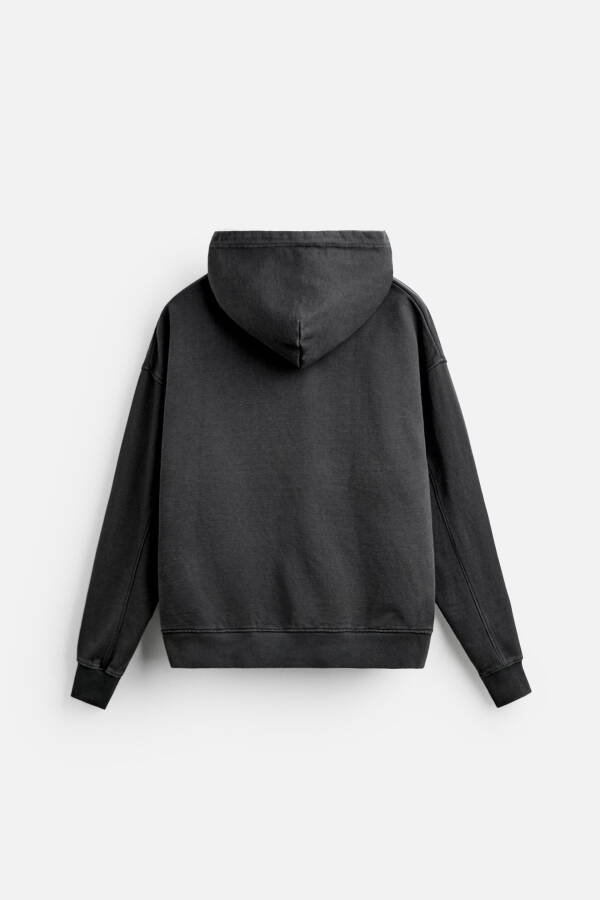 Washed Boxy Fit Sweatshirt - Black - 15