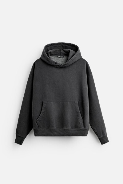 Washed Boxy Fit Sweatshirt - Black - 6