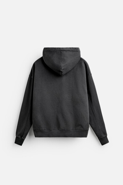 Washed Boxy Fit Sweatshirt - Black - 7