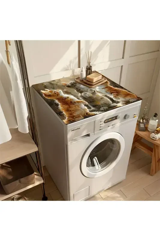Washing Machine Cover Dryer Protection Mat Waterproof Non-slip Washable Dsn-05-Pattern - 2