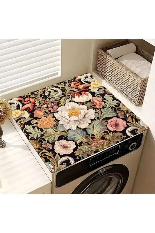 Washing Machine Cover Dryer Protector Mat Waterproof Non-Slip Washable Dsn-04-Pattern - ELSE DEKOR