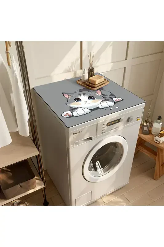 Washing Machine Cover Dryer Protector Mat Waterproof Non-slip Washable Dsn-06-Pattern - 2