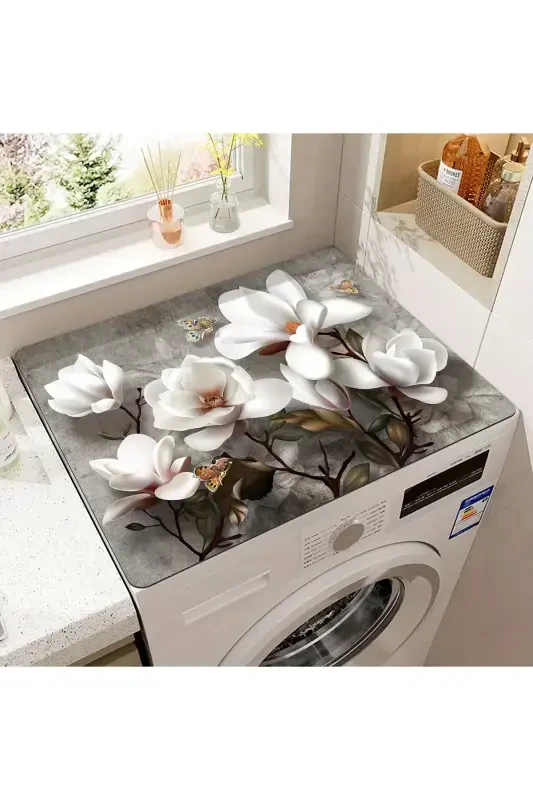 Washing Machine Cover Dryer Protector Mat Waterproof Non-Slip Washable Dsn-09-Pattern - ELSE DEKOR