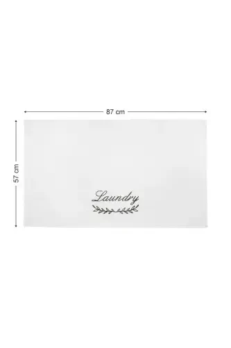 Washing Machine Cover Embroidered Waterproof Fabric White Color-WHITE - 3