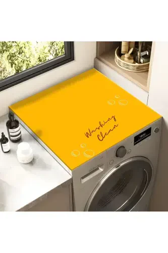 Washing Machine Dryer Cover Protection Pad Waterproof Mat Non-slip Washable-orange - 1