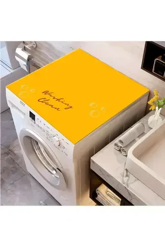Washing Machine Dryer Cover Protection Pad Waterproof Mat Non-slip Washable-orange - 3