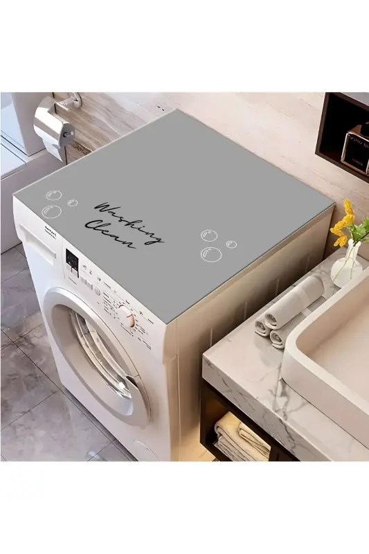 Washing Machine Dryer Cover Protector Pad Liquidproof Mat Non-slip Washable - 4