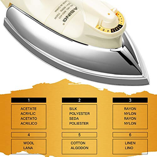 WASING Lightweight Portable Dry Iron for Industry Household Usage Upgraded Mirror Stainless Steel Soleplate Without Steam 700W Gift for Housewarming - 4